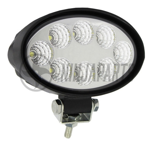 Imagem 2 de 9 de Par Farol Auxiliar De Trabalho 12v 24v Oval Com 8 Leds 24w