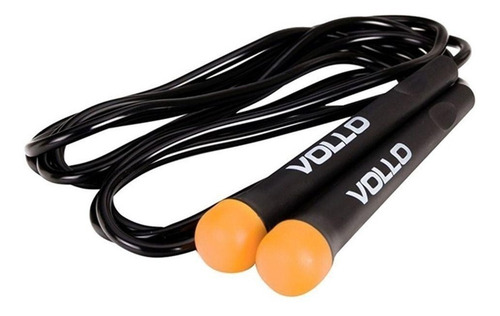Corda De Pular Profissional Pvc Crossfit Treino Em Casa Vollo VP1075 Preto Ajuste Comprimento 275cm