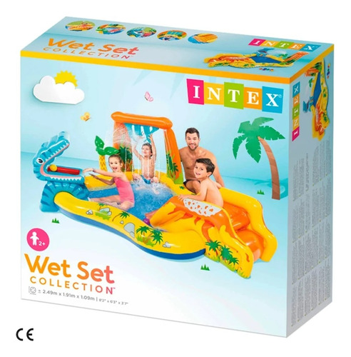 Piscina Y Centro De Juegos Intex Tobogan Rociador Dinosaurio