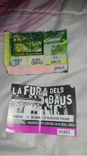 Antiguas Entradas La Fura Del Baus Lote De 2