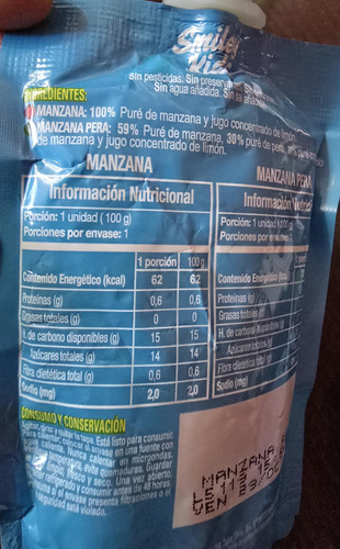 Compota 100% Frutas Smiley Kids Manzana Pera