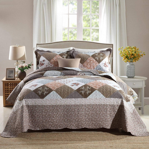 Juego De Cama Individual Microfibra Reversible Estilo Floral