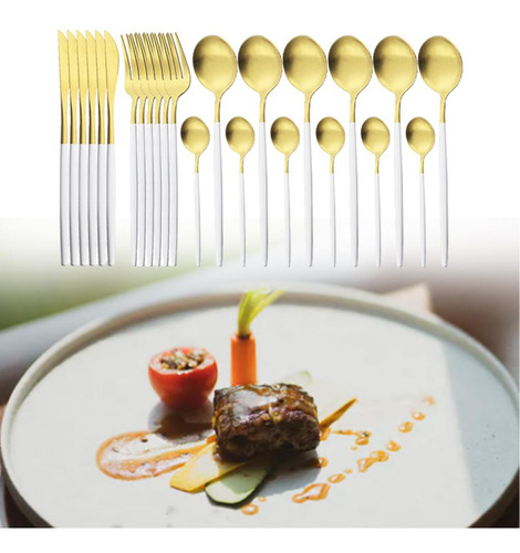 Juego De Cubiertos De Cocina Cuchillos Tenedor Dorado