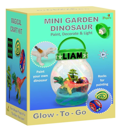 Juego Educativo Mini Jardín De Dinosaurios Iluminado Fr80jc