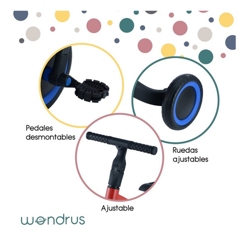 Imagen 10 de 10 de Triciclo Bicicleta Wondrus 3 En 1 Para Niños 2 Años