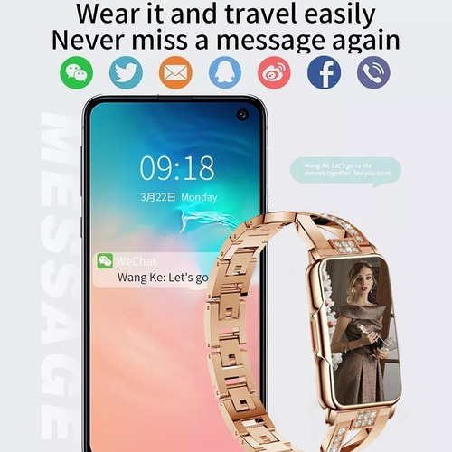 Imagen 8 de 8 de Reloj Inteligente Mujer H80 Deportivo Moda Smart Band 1,47