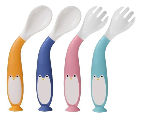 Cuchara Y Tenedor Flexible Para Bebes - Colores Varios 