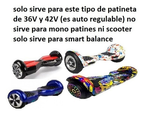 Imagen 2 de 2 de Cargador Para Smart Balance Scooter Patineta Electrica 36v