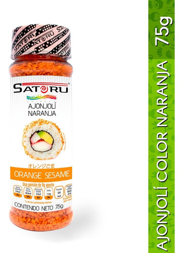 Ajonjolí Rainbow Color Naranja Sin Sabor Añadido 75g