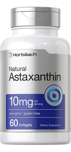 Astaxanthin Astaxantina 10 Mg Horbaach 60 Softgels 