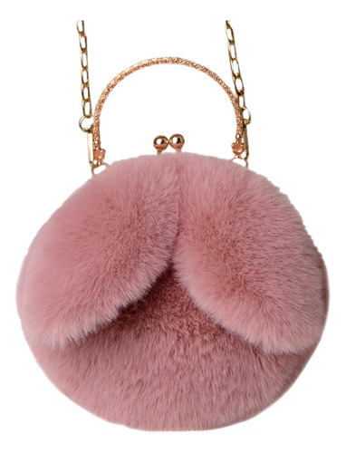 Lindo Bolso De Conejo De Felpa Para Mujer, Bandolera Con Con