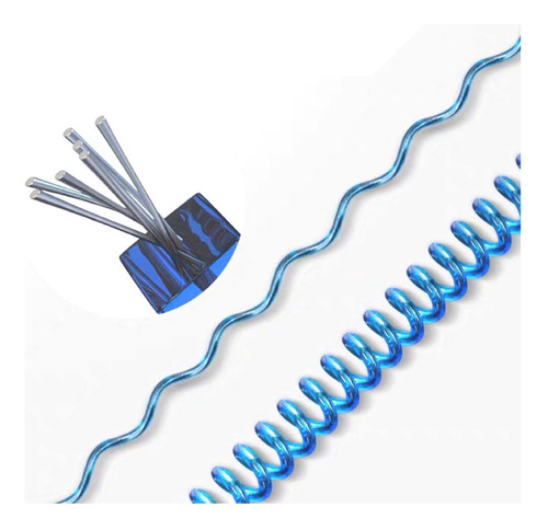 2 Llavero Retráctil Seguro En Espiral, Accesorios, Azul