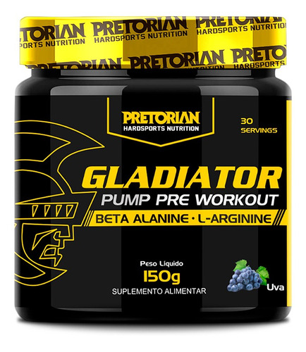 Pré-treino Gladiator Pump 150g - Pretorian + Beta Alanina
