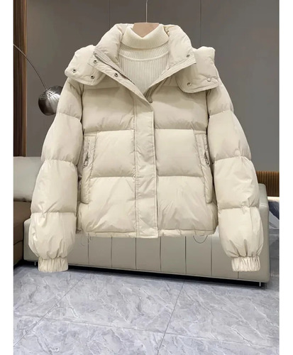 Chaqueta Holgada De Invierno Con Capucha Y Acolchado De Algodón Para Mujer