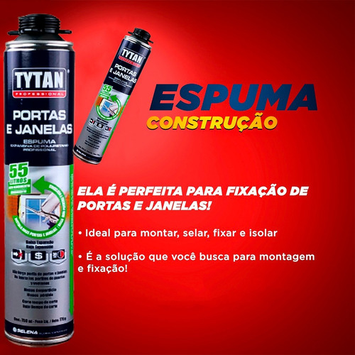 Espuma Expansiva Tytan Porta E Janelas (750ml) Caixa C/12 Un