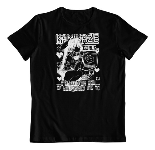 Polera Negra Dtf Algodon Kamikaze Girls Anime Kawai 