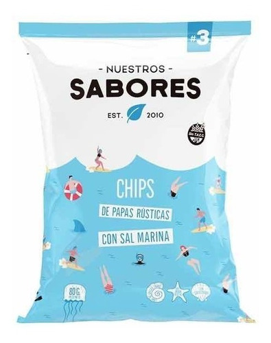 Chips De Papas Rusticas Y Sal Marina 80g Nuestros Sabores