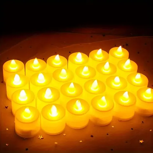50 Pcs Mini Vela Led Eletrônica Chama Viva Decoração