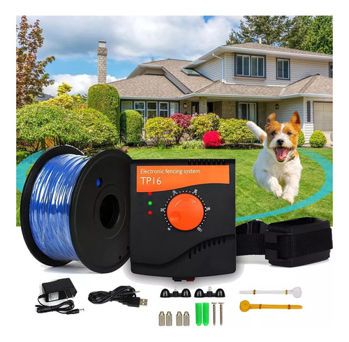 Sistema De Valla Eléctrica Inalámbrica Para Perros, Valla Para Perros Al Aire Libre, Sistema De Contención De Mascotas, Impermeable Y Recargable, Pitido, Evita Que Los Perros Ladran +2 Collares