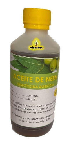 Insecticida Biologico Aceite De Neem Plagas Jardin 250 Ml