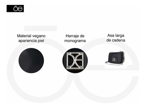 Bolsa Crossbody Cloe Izisyla Chico Color Negro