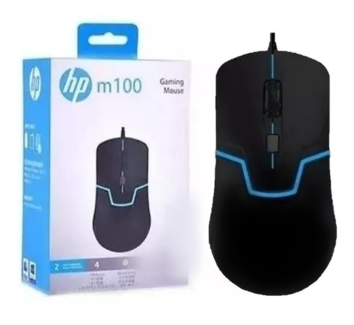 Imagen 3 de 3 de Mouse Usb Optico Hp M100 Laptop Pc Computadora Cabl Luz Led