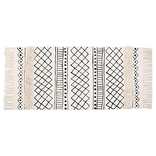 Tufted Cotton Runner Rug 2'x4'4  Washable Woven Cotton ...