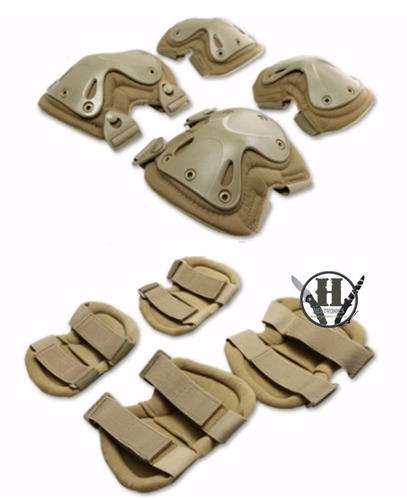 Kit Rodillera Y Codera Tactico Coyote Tan Universal