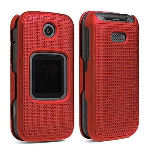  Funda Alcatel Smartflip Go Flip 3 Rojo A Presion Cuadros