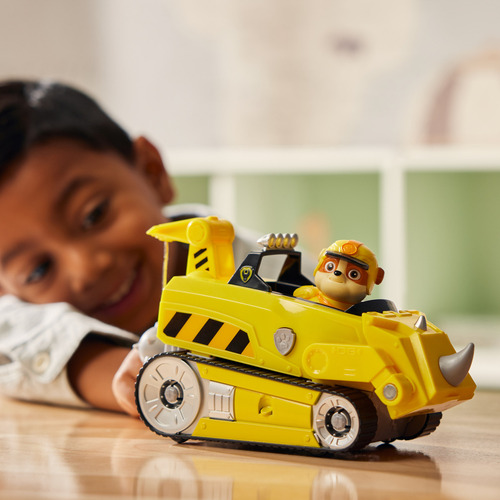 Paw Patrol Jungle Pups Vehículo Rion De Rubble Con Figura Amarillo