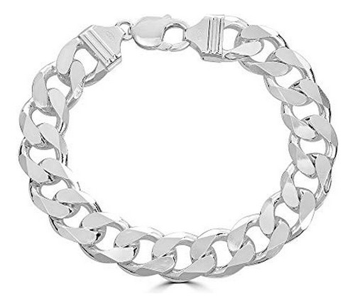 Pulsera Cubana De Plata Maciza 925 - 50-54g 14mm - 8 