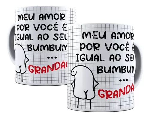 Caneca Personalizada Meme Flork - Meu amor por você é igual