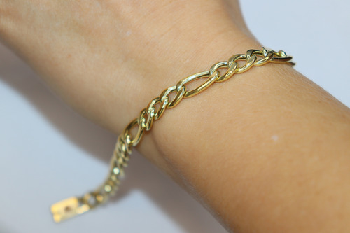 Pulseira Groumet 3 Em 1 Ouro 12k - 21 Cm