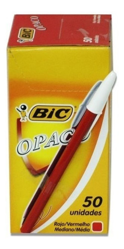 Imagen 1 de 1 de Bolígrafo Bic Opaco Hexag. 1mm. Rojo X 50