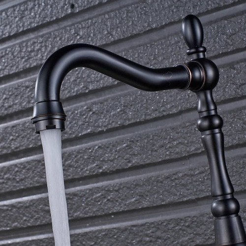 Llave Grifo Mezcladora Monomando Lavamanos Negro Bronce Acabado Aceitado Color Negro Oil