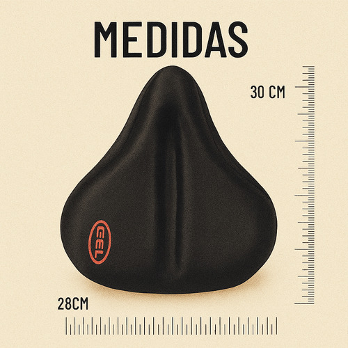 Capa De Selim Em Gel Para Bancos Largos Ergométrica Cor Preto