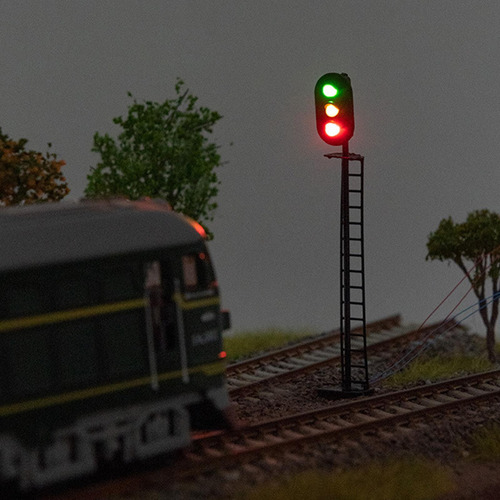 2 Modelo Ferrocarril Señales Luces De Bloques B