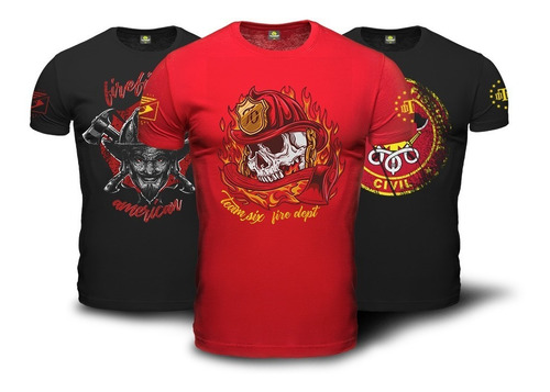 Kit Bombeiro Firefighter 3 Camisetas Teamsix