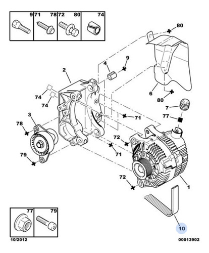 Correia Poly V Citroen C4 2007 2008 2009 5750wy
