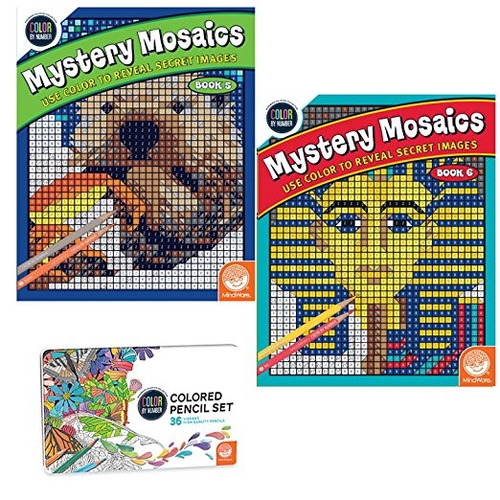 Imagen 1 de 2 de Color By Number Misterio Mosaicos Conjunto: Libros 5-6 Con L