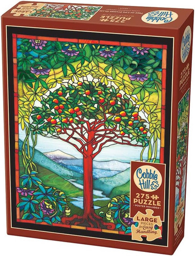 Rompecabezas Arbol Vitral Tiffany 275 Pz Grandes Cobble Hill Movimiento Arts & Crafts