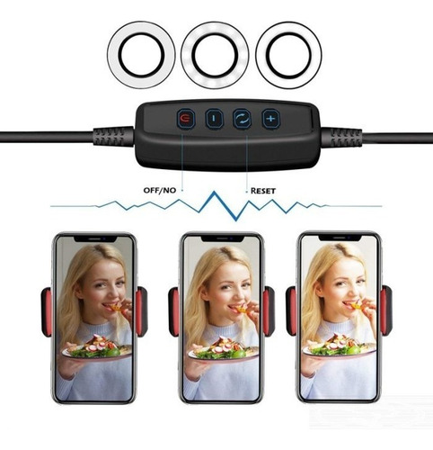 Aro De Luz Selfie Led 3 Tonos Con Soporte Para Celular