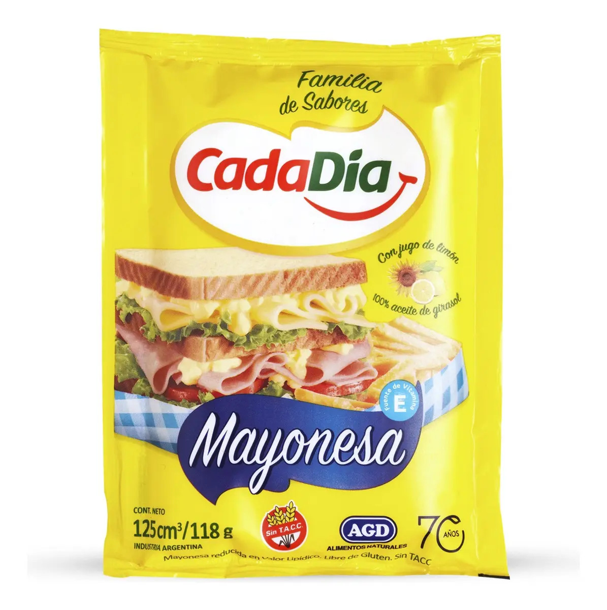 Mayonesa Cada Día Líquida sachet 125 gr