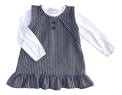 Vestido Para Niña Con Blusa Manga Larga