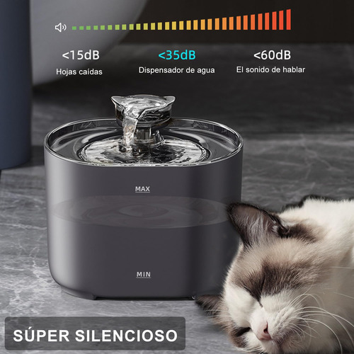 Bebedero Para Gato Con Luz Led, 74oz/2.2 L Fuente De Agua