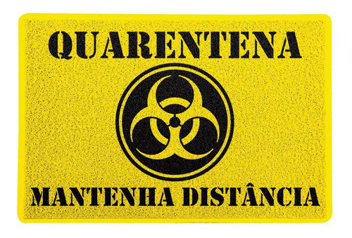 Capacho Quarentena Cor Amarelo Desenho Do Tecido Zombie Quarentena