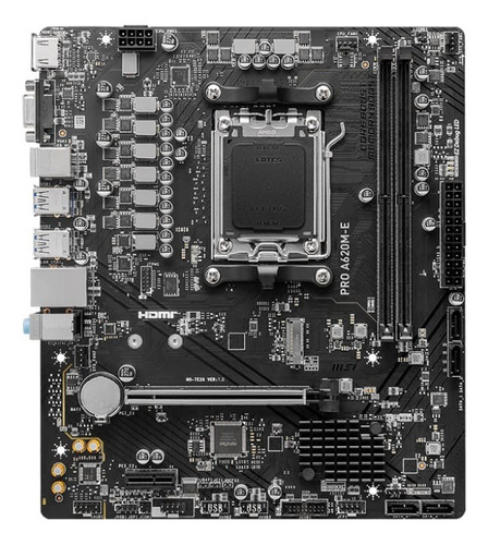 Placa Madre Msi Pro A620m-e, Am5, Ddr5, Pcie 4.0, M.2, Matx