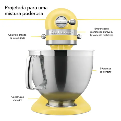 BATEDEIRA PLANETARIA KITCHENAID ARTISAN AMARELO BUTTER 60 Hz
