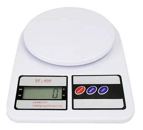 Balanza gramera de cocina digital B-Max SF400 pesa hasta 10kg blanca