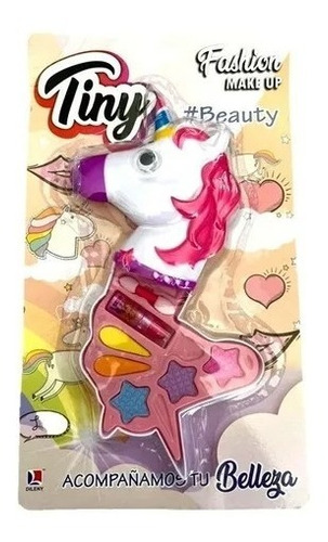 Set Maquillaje Niñas Tiny Forma De Unicornio Con Labial